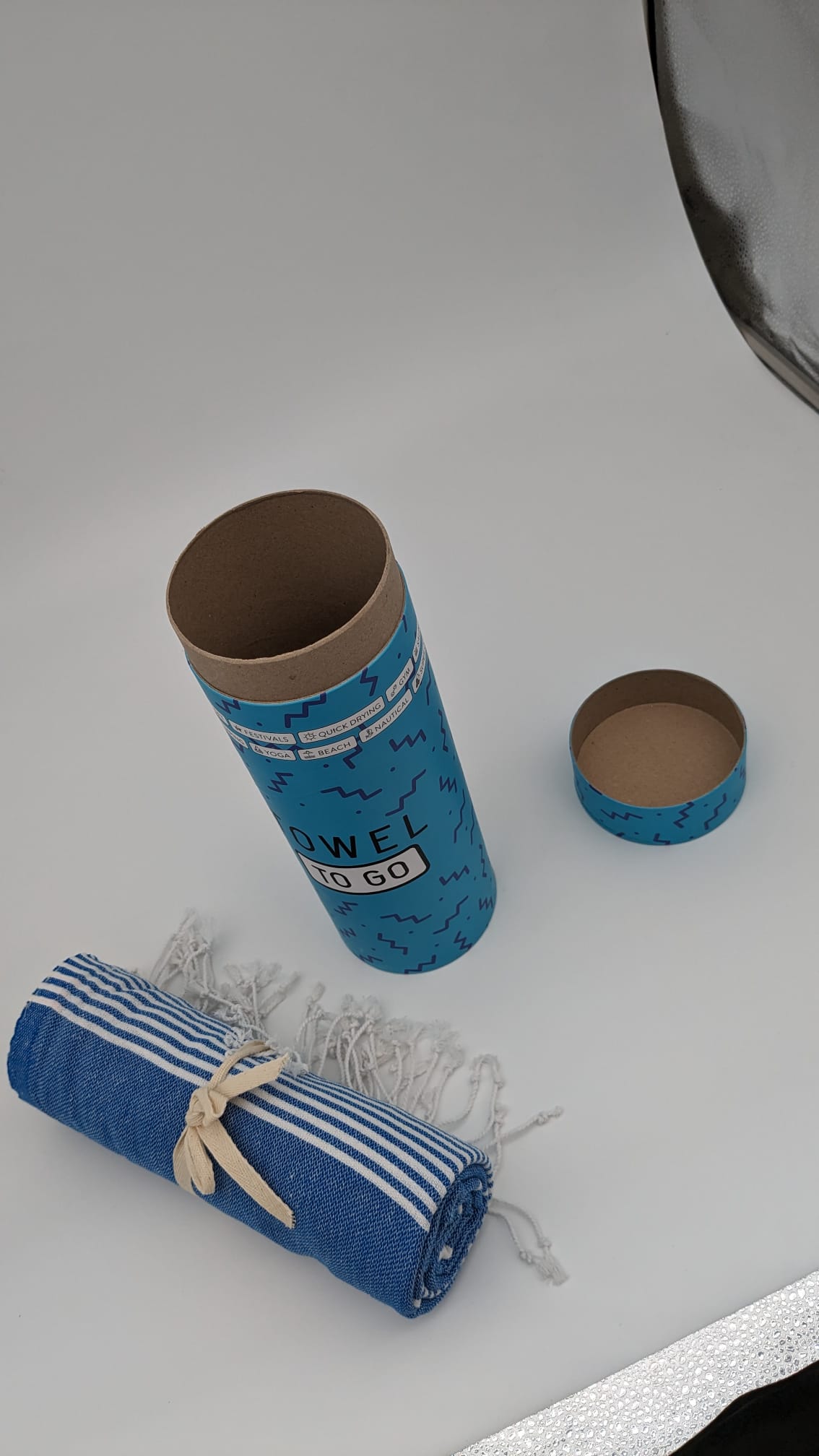 Sauna-Strandhandtuch "Boho" in blau