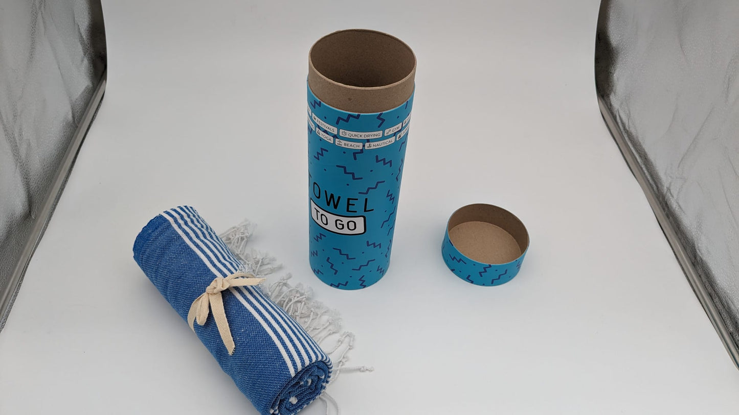 Sauna-Strandhandtuch "Boho" in blau