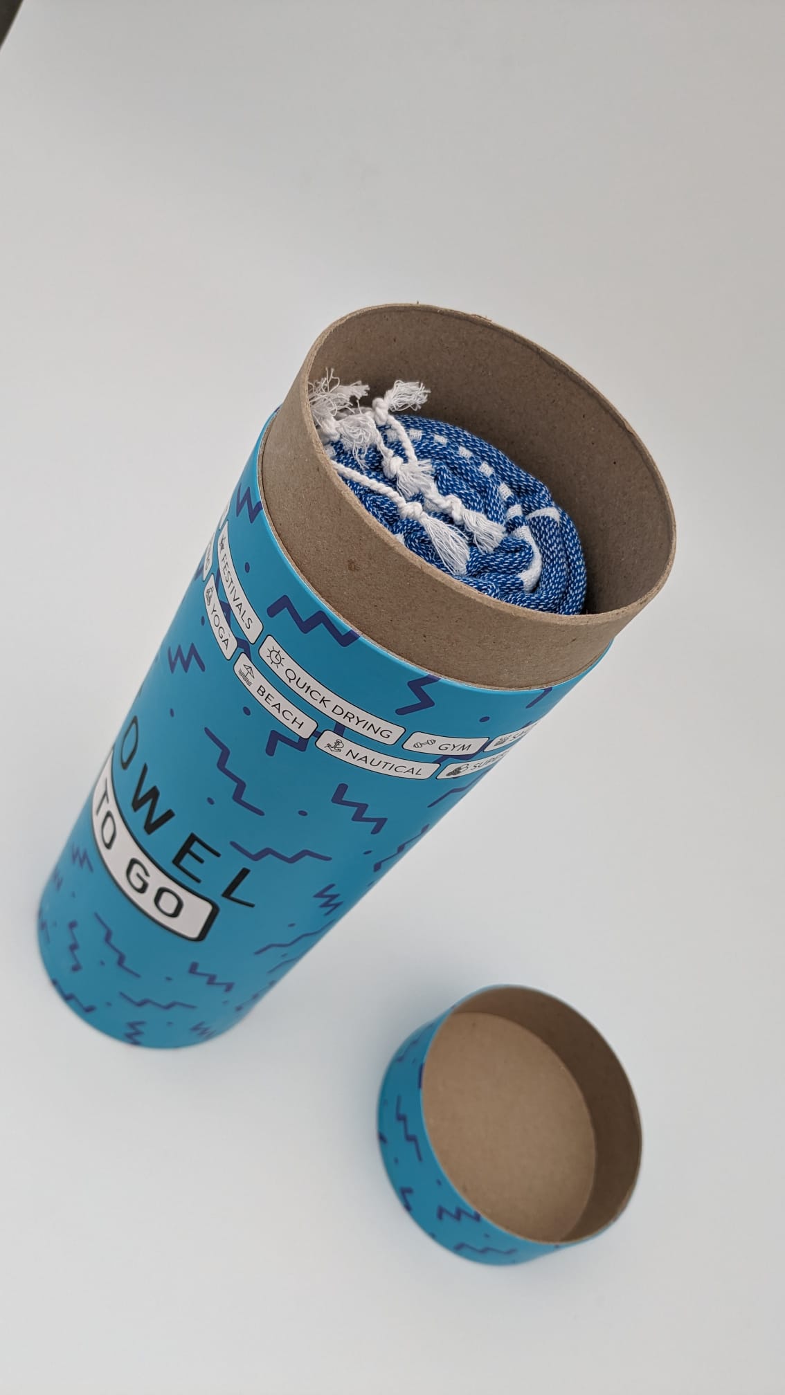 Sauna-Strandhandtuch "Boho" in blau